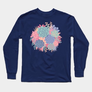 Bunch of Succulents - Colour Long Sleeve T-Shirt